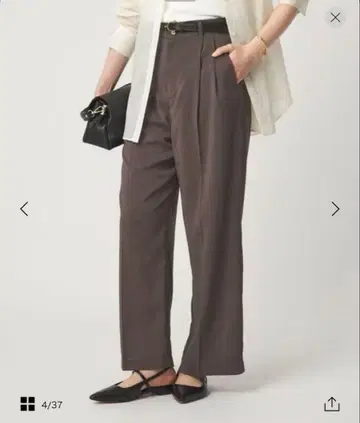 그린 레이블 릴랙싱 시어 에어 팬츠 다크 브라운