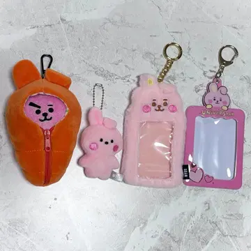 COOKY 굿즈 4세트 봉제 인형 키링 트레이딩 카드 케이스 덤 포함