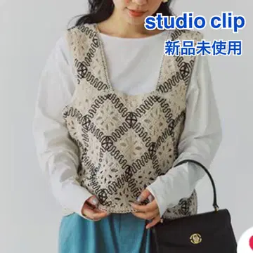 미사용 새상품 studio CLIP 스튜디오 클립 크로셰 레이스 뷔스티에