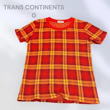 트랜스컨티넨스 반팔 티셔츠 캐주얼 걸리시 보더 무늬 두꺼운 원단