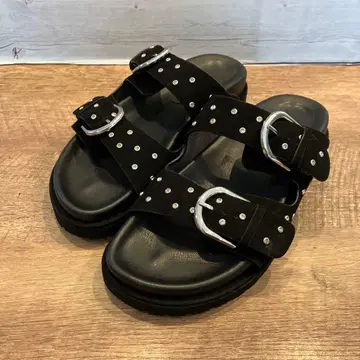 LE TALON 비쥬 도트 벨트 샌들 블랙