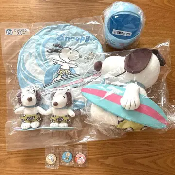 스누피 뽑기 PEANUTS 봉제 인형 8점 세트 쿠션 수납