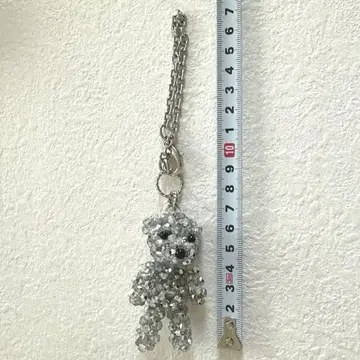 테디베어 참 크리스탈 비즈 실버 곰 곰 teddy bear
