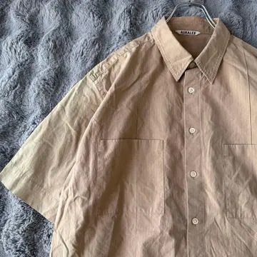 AURALEE 셔츠 베이지 BIG HALFSLEEVED SHIRTS