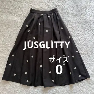 JUSGLITTY 도트 자수 턱 스커트
