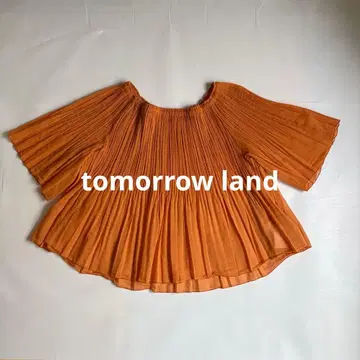 tomorrowland 시어 개더 블라우스 오렌지 풀오버 36