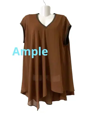 스콧 클럽 계열 Ample 블라우스 슬리브리스 브라운
