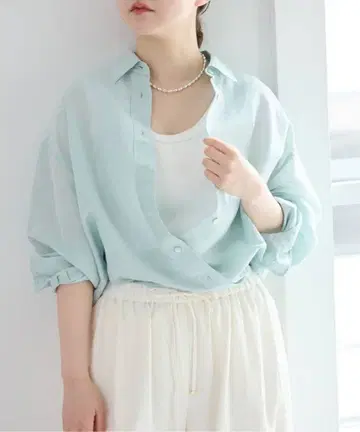 2026SS IENA 이에나 라미 리요셀 2way 셔츠 그린 새상품급