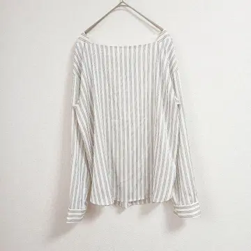 언타이틀 UNTITLED 스트라이프 패턴 보트넥 블라우스 4