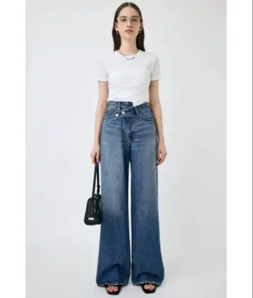 MOUSSY 크로스 웨이스트 와이드 스트레이트