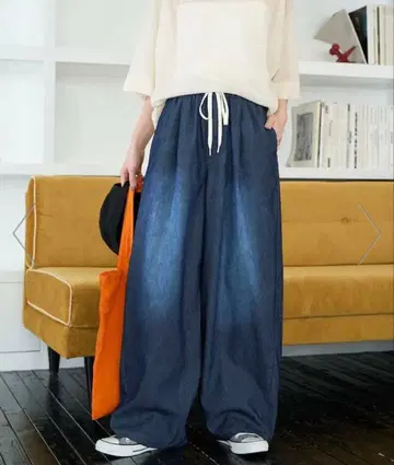 메쉬 데님 이지 팬츠 (냉감, 수분 흡수 속건성)