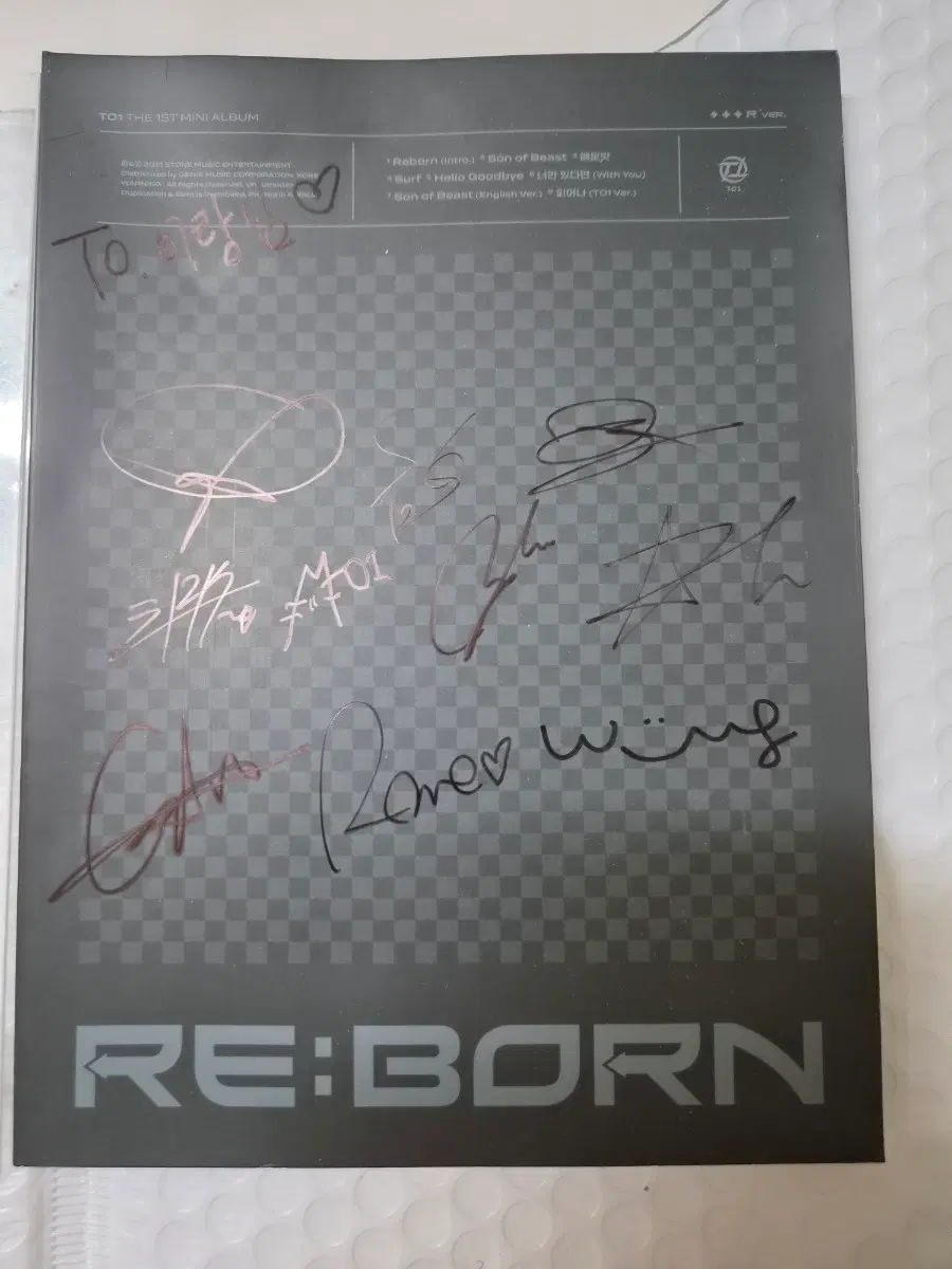 TO1 RE:BORN 1st 미니앨범 친필 사인 cd