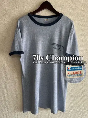 70s Champion 링거 티셔츠 바택 ALASKA 챔피온