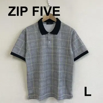 A0722A08 [ ZIP FIVE ] 글렌 체크 무늬 피케 셔츠