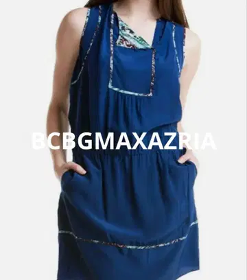 BCBGMAXAZRIA 레트 블루 데프스 실크 드레스 S 사이즈 원피스