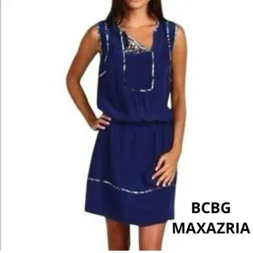 BCBGMAXAZRIA 레트 블루 데프스 실크 드레스 S 사이즈 원피스