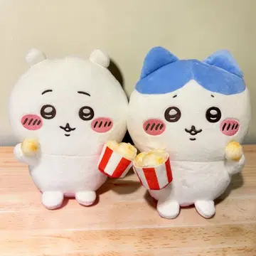 치이카와 (먼작귀) 같이 먹어요 팝콘 봉제 인형 2종 세트