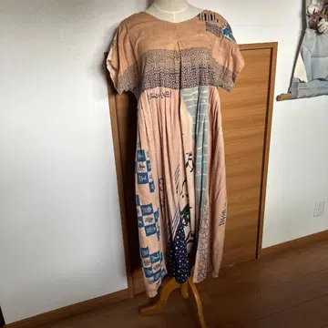 감즙 염색 손수건 원피스 펭귄