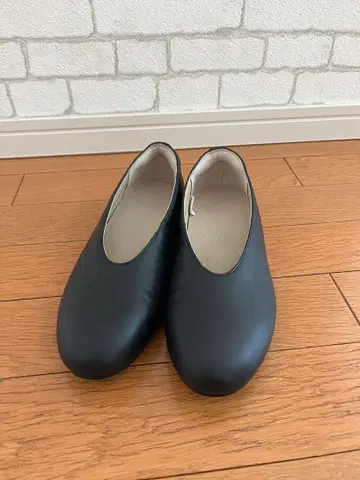 무인양품 피로를 덜어주는 가죽 깊은 신발 펌프스 23cm 블랙