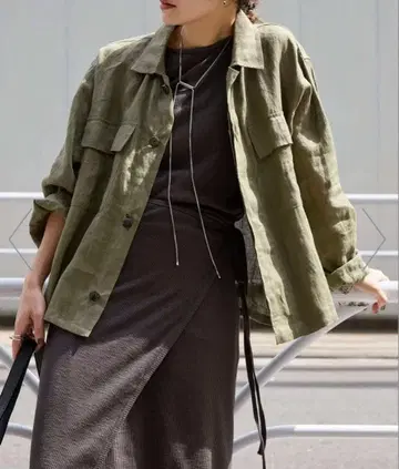 린넨 밀리터리 자켓