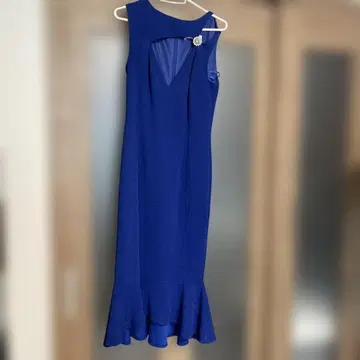 JEWELS 로얄 블루 비쥬 부착 드레스