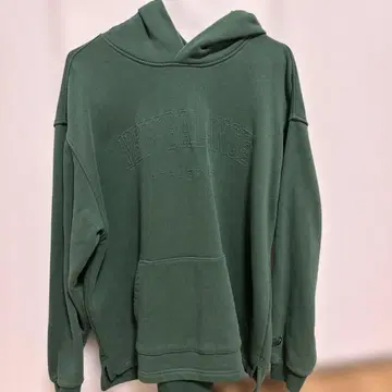 뉴발란스 로고 자수 풀오버 후드티 그린