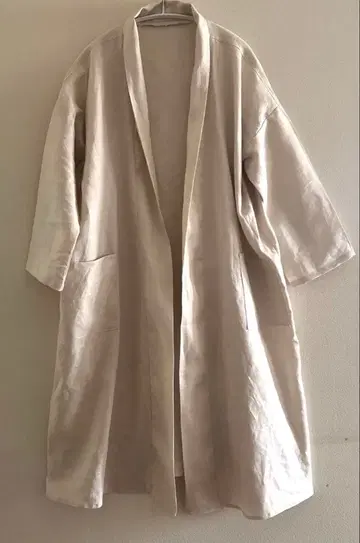 란란님 린넨 100% 심플 코트 화이트 모카