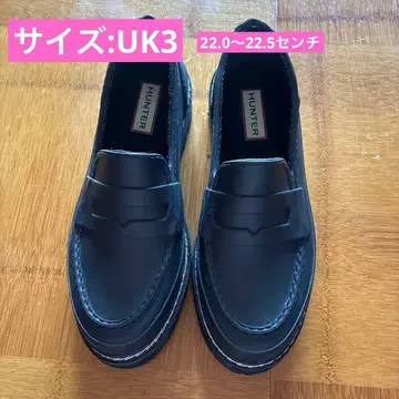 HUNTER 로퍼 레인슈즈 블랙
