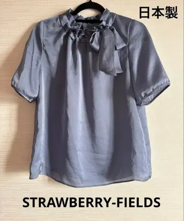 STRAWBERRY FIELDS 반팔 블라우스 목 리본 묶음