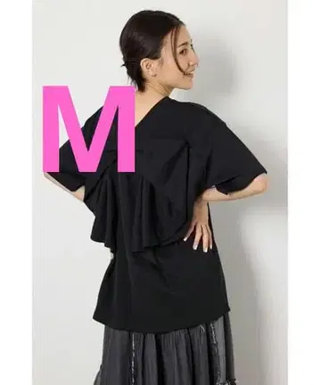 새상품 로데오 크라운 빅 리본 2WAY T셔츠 블랙 M