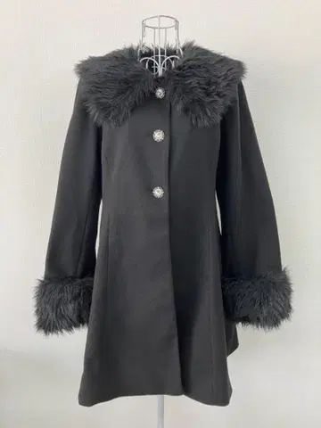 apres jour 퍼 체스터 코트 블랙