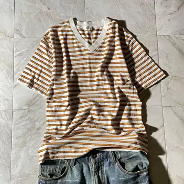 archive striped vneck tee