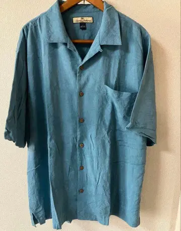Tommy Bahama 실크 아로하 셔츠 블루 L 사이즈