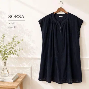새상품급 빅 사이즈 SORSA 네이비 원피스 17호