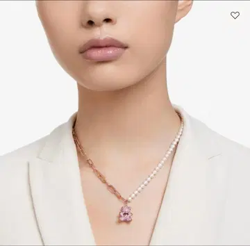 스와로브스키 목걸이 테디 핑크