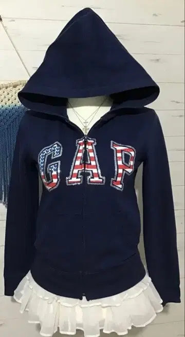 GAP 후드티 미국 스팽글 Y2K 네이비 헤이세이 구제 의류