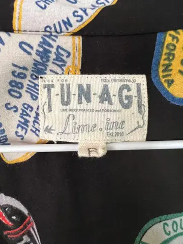 T-U-N-A-G-I Lime.inc 올 패턴 긴팔 셔츠 블랙