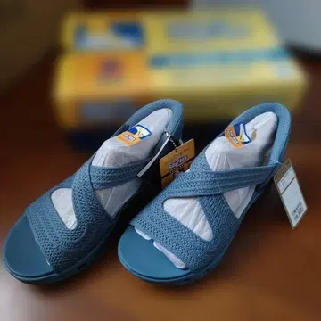 [ 완전 새상품 ] SKECHERS Slip-ins 샌들 블루 그레이 23cm