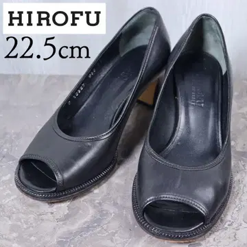 [ 새상품급 ] HIROFU 히로후 22.5 펌프스 샌들 오픈토 가죽