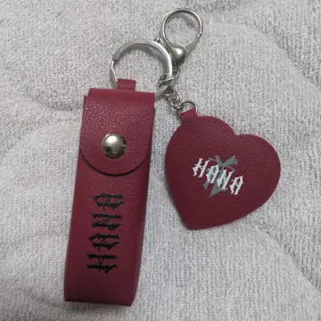 HANA 로고 립 케이스 키링 거울 포함