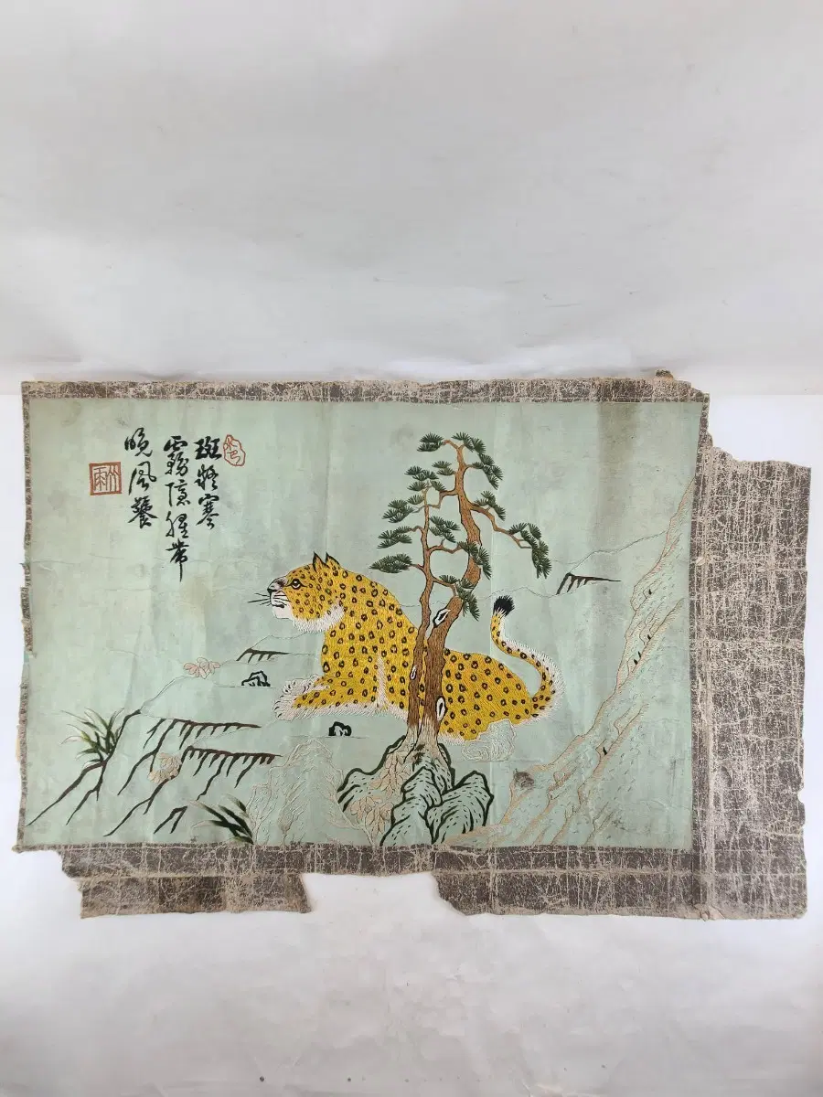 호랑이 자수그림
