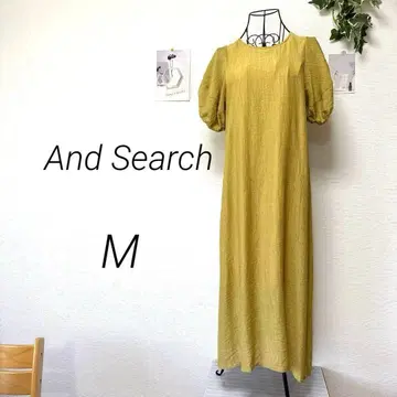 11901-2 And Search 반팔 벌룬 소매 롱 원피스 M