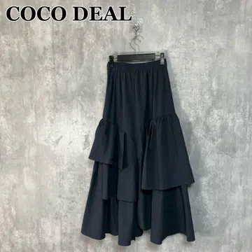 COCO DEAL 사커 스트라이프 아지메 페플럼 스커트 2