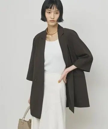 GALLARDAGALANTE NAVY 하프 슬리브 자켓 F