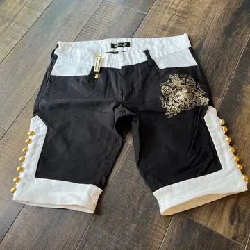 DRESSCAMP 숏팬츠 바이컬러 골드 장식