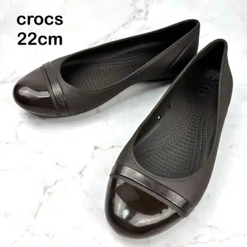 [ 단종 ] crocs 캡토 플랫슈즈 22 브라운 펌프스