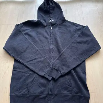 Hanes 지퍼 후드티 블랙 무지 L