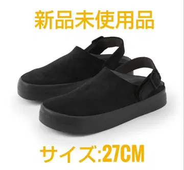 MUJI Labo 가죽 힐 벨트 클로그 슈즈 27cm 블랙