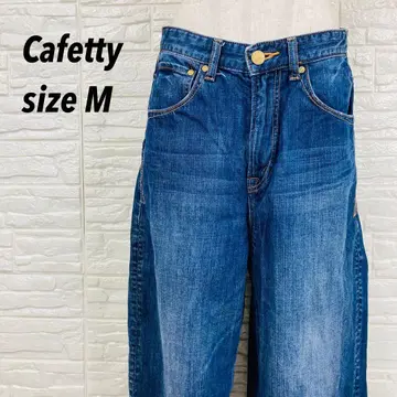 새상품급 Cafetty 클래시컬 와이드 데님 팬츠 M 코쿤