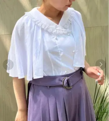 엑시즈팜 케이프풍 블라우스 화이트 axes femme